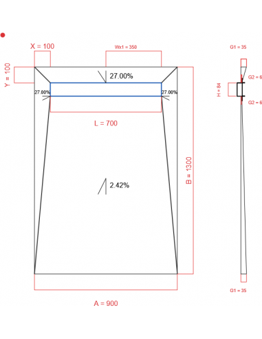 Showerlay Wiper 4 Way 900 X 1300 Mm. . . 