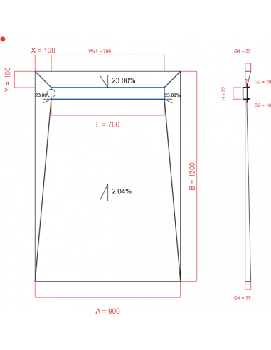 Showerlay Wiper 4 way 900 x 1300 mm...