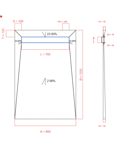 Showerlay Wiper 4 way 900 x 1300 mm...