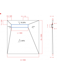 Showerbase Wiper 4 Way 950. . . 