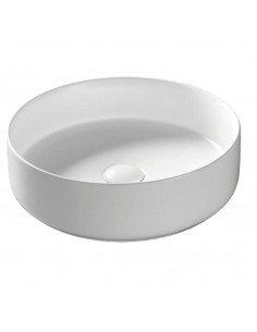 Umywalka nablatowa Lugo okrągła 360x120 mm z korkiem białym