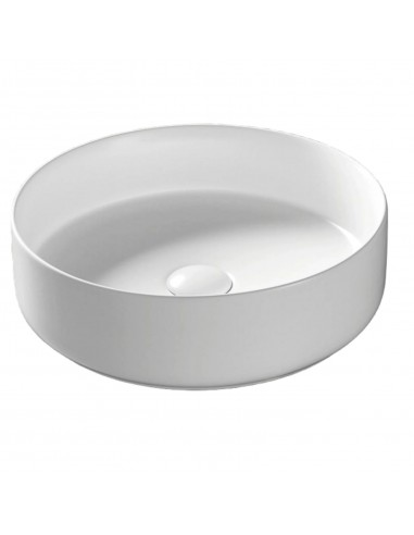Umywalka nablatowa Lugo okrągła 360x120 mm z korkiem białym