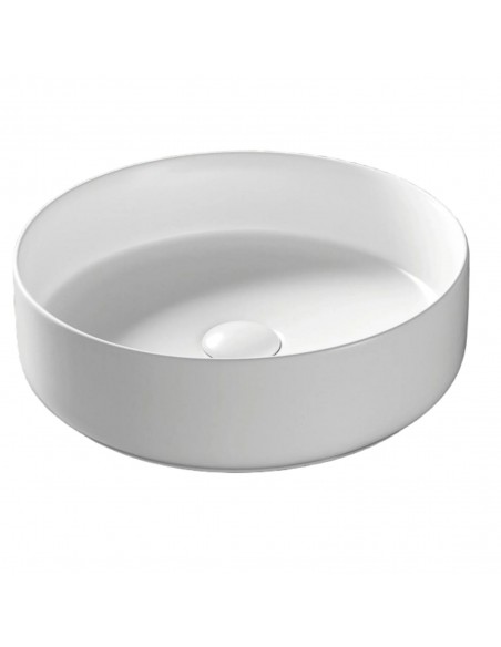 Umywalka nablatowa Lugo okrągła 360x120 mm z korkiem białym