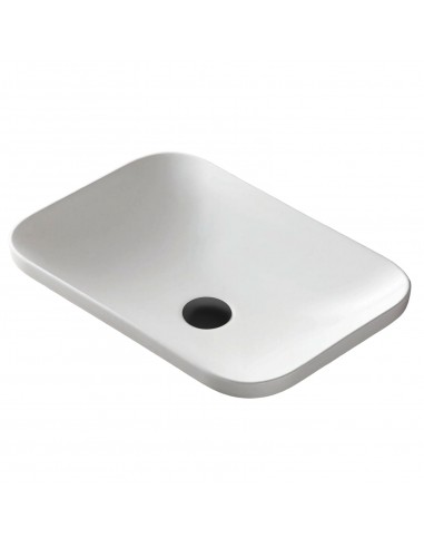 Umywalka wpuszczana w blat Intero 600x370x145 mm z korkiem czarnym