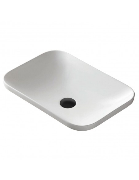 Umywalka wpuszczana w blat Intero 600x370x145 mm z korkiem czarnym