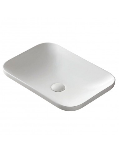 Umywalka wpuszczana w blat Intero 600x370x145 mm z korkiem białym