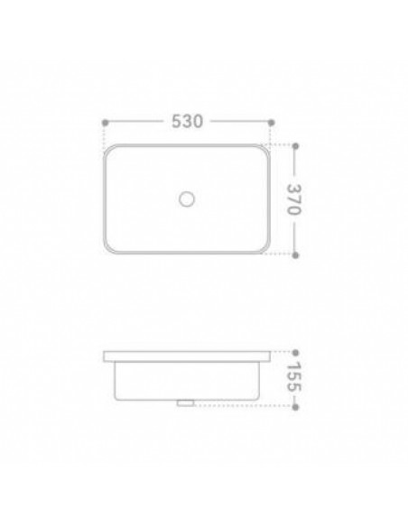 Umywalka wpuszczana w blat Intero 530x370x155 mm z korkiem złotym