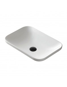 Umywalka wpuszczana w blat Intero 530x370x155 mm z korkiem czarnym