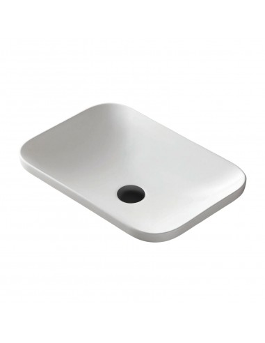 Umywalka wpuszczana w blat Intero 530x370x155 mm z korkiem czarnym