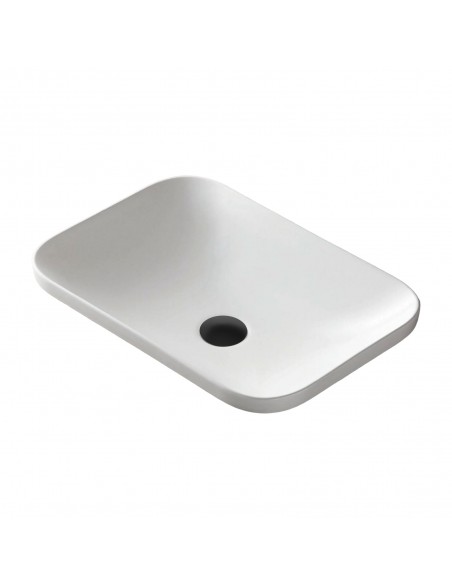 Umywalka wpuszczana w blat Intero 530x370x155 mm z korkiem czarnym