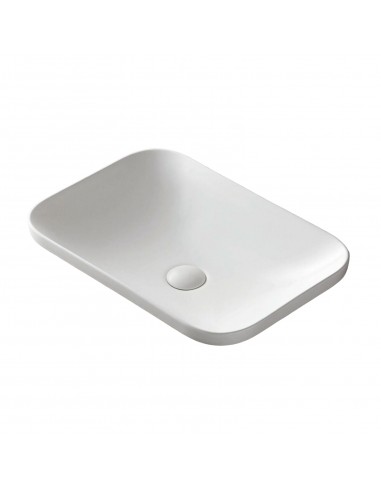 Umywalka wpuszczana w blat Intero 530x370x155 mm z korkiem białym