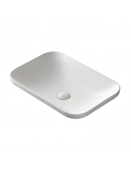 Umywalka wpuszczana w blat Intero 530x370x155 mm z korkiem białym