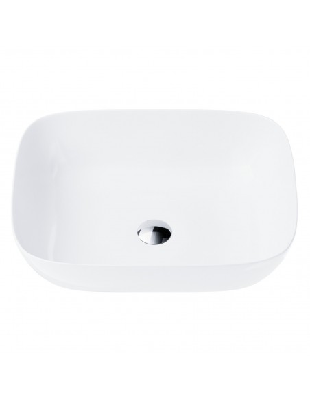 Umywalka nablatowa Mono prostokątna 500x400x145 mm z korkiem chrom