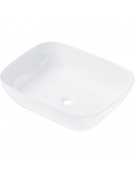 Umywalka nablatowa Mono prostokątna 500x400x145 mm z korkiem chrom