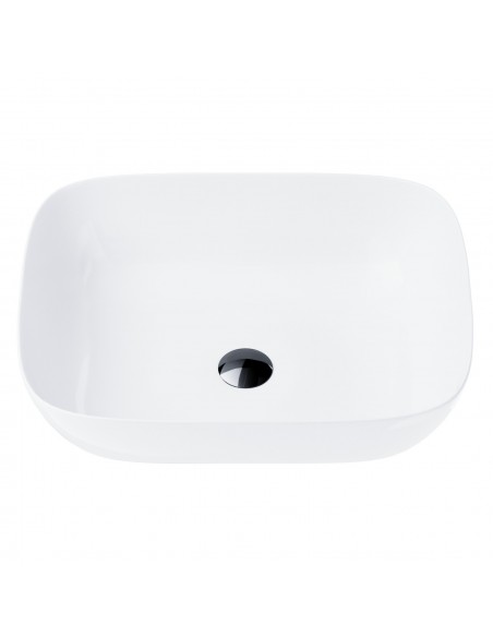 Umywalka nablatowa Mono prostokątna 500x400x145 mm z korkiem czarnym