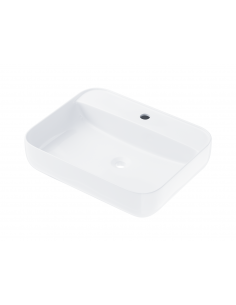 Umywalka nablatowa ANGO prostokątna 500x400x140 mm z korkiem chrom