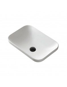 Umywalka wpuszczana w blat Intero 430x380x140 mm z korkiem czarnym