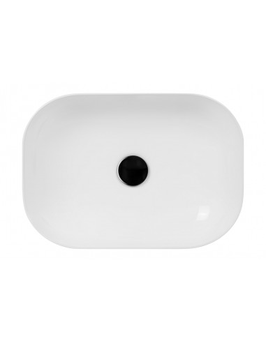 Umywalka nablatowa Mono prostokątna 460x320x140 mm z korkiem czarnym