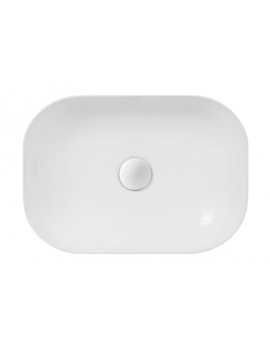 Umywalka nablatowa Mono prostokątna 460x320x140 mm z korkiem białym