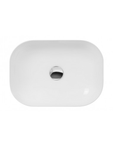 Umywalka nablatowa Mono prostokątna 460x320x140 mm z korkiem chrom