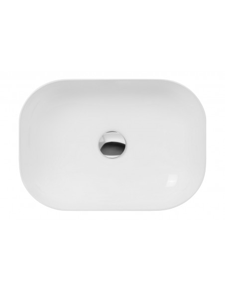 Umywalka nablatowa Mono prostokątna 460x320x140 mm z korkiem chrom