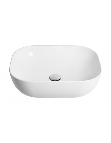 Umywalka nablatowa Mono prostokątna 460x320x140 mm z korkiem chrom