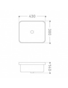 Umywalka wpuszczana w blat Intero 430x380x140 mm 2