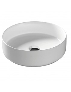 Umywalka nablatowa Lugo okrągła 360x120 mm z korkiem chrom