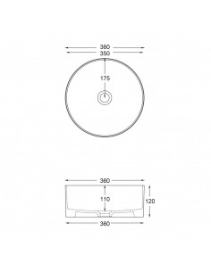 Umywalka nablatowa Lugo okrągła 360x120 mm 2