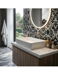 Umywalka nablatowa ANGO prostokątna 600x340x110 mm