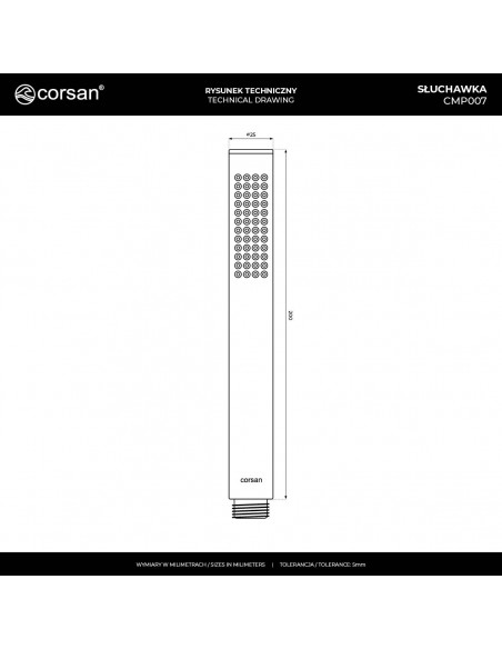 Słuchawka prysznicowa Corsan CMP007BSL Inox/Szczotkowana Stal