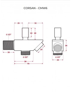 Wylewka wannowo prysznicowa Corsan CMW7BSL Szczotkowana Stal z przełącznikiem mechanicznym do słuchawki prysznicowej 2