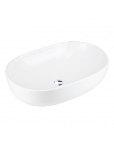 Umywalka nablatowa OLVENA UC5566CH 600x400x150mm Owalna Chromowany korek