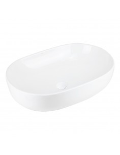 Umywalka nablatowa OLVENA UC5566WH 600x400x150mm Owalna Biały korek