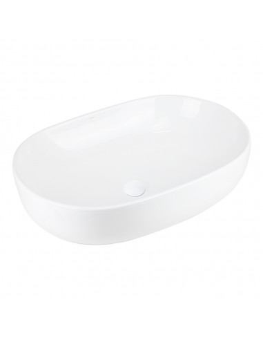 Umywalka nablatowa OLVENA UC5566WH 600x400x150mm Owalna Biały korek