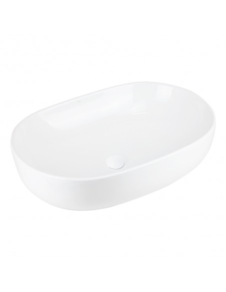 Umywalka nablatowa OLVENA UC5566WH 600x400x150mm Owalna Biały korek