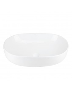 Umywalka nablatowa OLVENA UC5566WH 600x400x150mm Owalna Biały korek 2