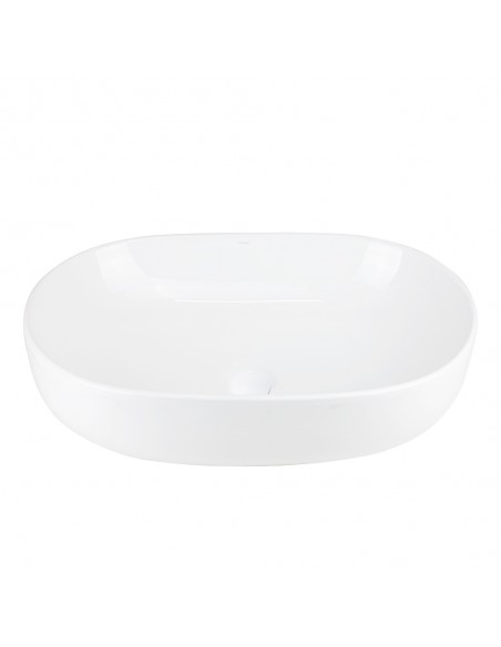 Umywalka nablatowa OLVENA UC5566WH 600x400x150mm Owalna Biały korek