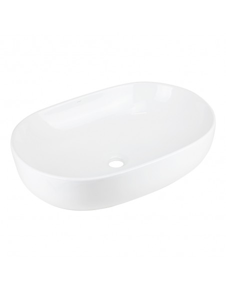 Umywalka nablatowa OLVENA UC5566WH 600x400x150mm Owalna Biały korek