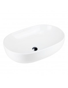 Umywalka nablatowa OLVENA UC5566BL 600x400x150mm Owalna Czarny korek