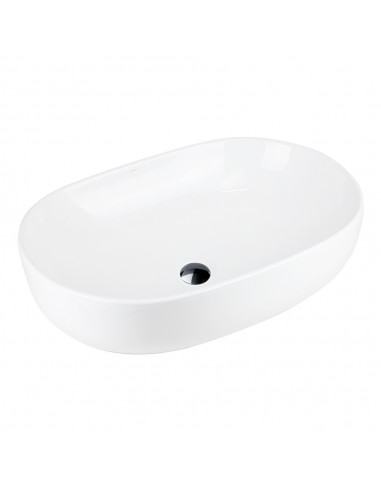 Umywalka nablatowa OLVENA UC5566BL 600x400x150mm Owalna Czarny korek