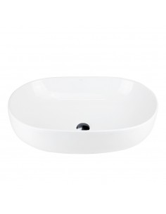 Umywalka nablatowa OLVENA UC5566BL 600x400x150mm Owalna Czarny korek 2