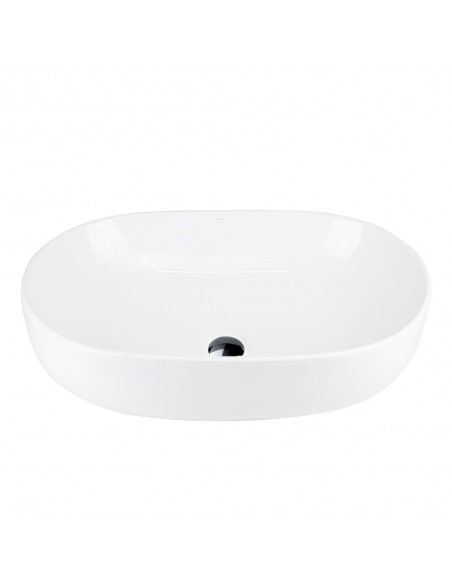 Umywalka nablatowa OLVENA UC5566BL 600x400x150mm Owalna Czarny korek