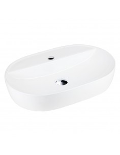 Umywalka nablatowa OLVENA UC5658CH 600x400x120mm Otwór na baterię Chromowany korek