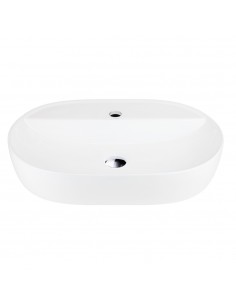 Umywalka nablatowa OLVENA UC5658CH 600x400x120mm Otwór na baterię Chromowany korek 2