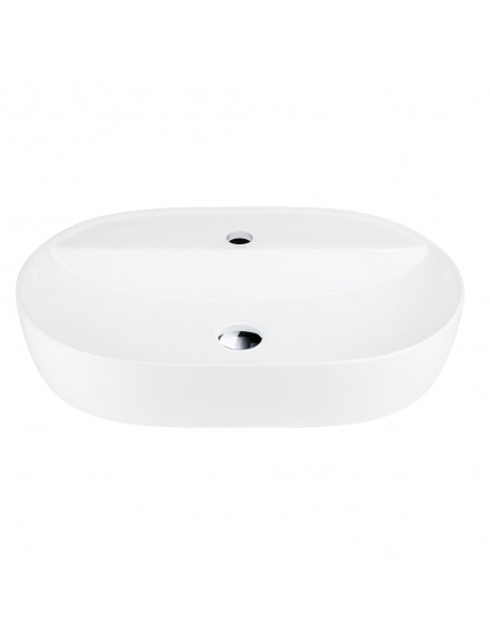 Umywalka nablatowa OLVENA UC5658CH 600x400x120mm Otwór na baterię Chromowany korek