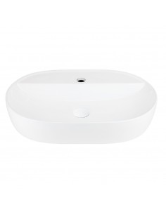 Umywalka nablatowa OLVENA UC5658WH 600x400x120mm Otwór na baterię Biały korek 2