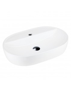 Umywalka nablatowa OLVENA UC5658BL 600x400x120mm Otwór na baterię Czarny korek