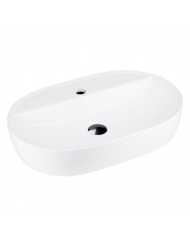 Umywalka nablatowa OLVENA UC5658BL 600x400x120mm Otwór na baterię Czarny korek