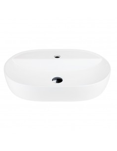 Umywalka nablatowa OLVENA UC5658BL 600x400x120mm Otwór na baterię Czarny korek 2